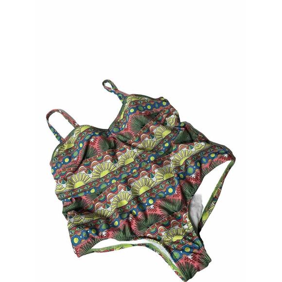 High Dive by ModCloth Serene One Piece Retro Black Halter Swim Suit Women's 2X - Picture 4 of 5